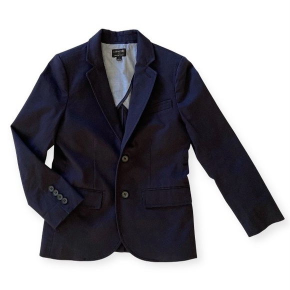 Crewcuts by J.Crew Boys Thompson Blazer Navy Blue Cotton Size 8 Preppy